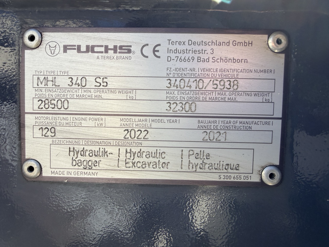 2022 Fuchs MHL340F