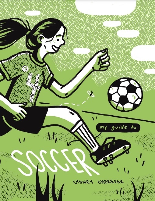 Cover illustration depicting a woman in soccer attire on the field kicking a ball
