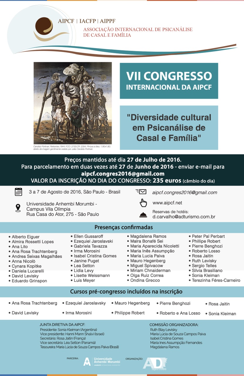 VII Congresso Internacional da Associação Internacional de Psicanálise de Casal e Família (AIPCF)