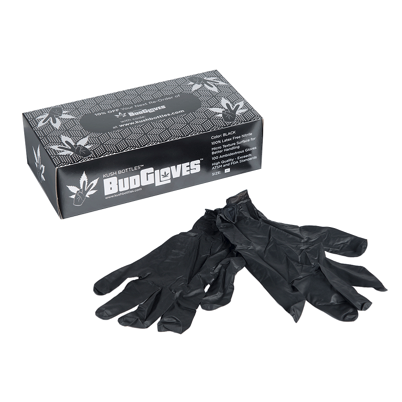 BudGloves™ Premium Powderless Nitrile Gloves (Black)