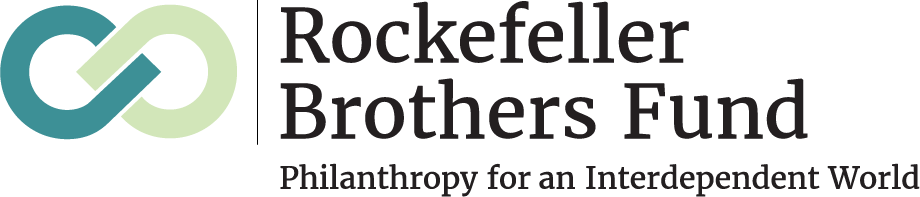 The Rockefeller Brothers Fund logo with the text: Philanthropy for an Interdependent World