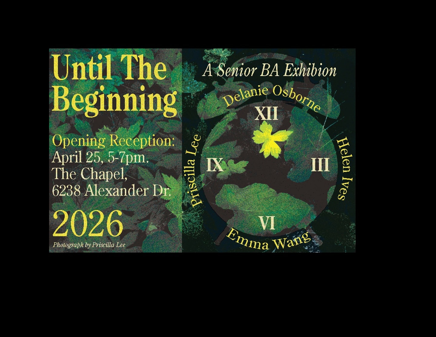 poster in black and green with yellow letter with the title "Until the Beginning"