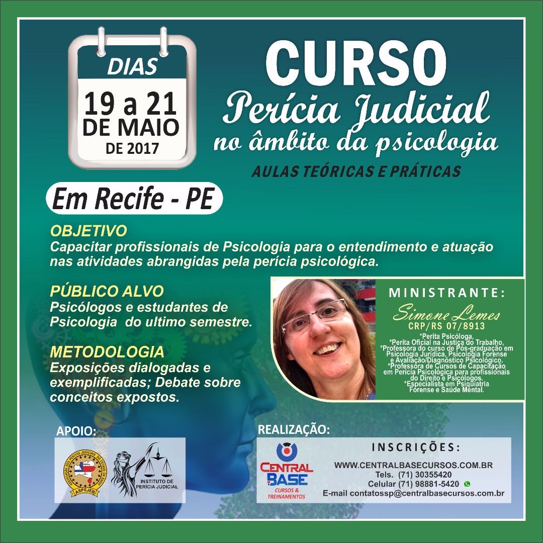 CURSO DE PERICIA JUDICIAL NO ÂMBITO DA PSICOLOGIA