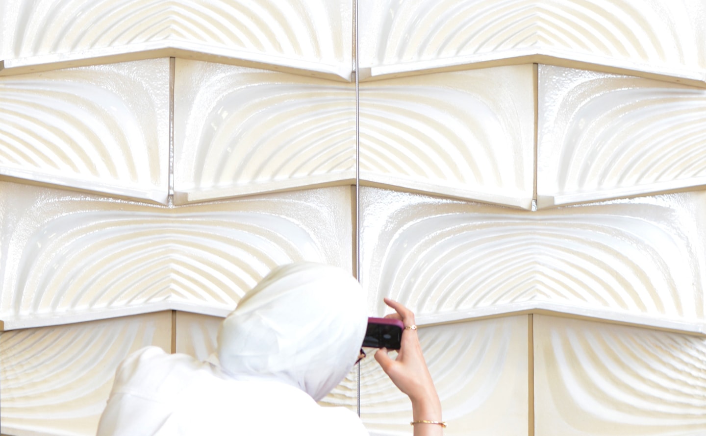 close up of all white facade