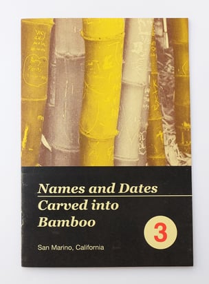 WRITTEN NAMES #3: Names and Dates Carved into Bamboo, San Marino, California