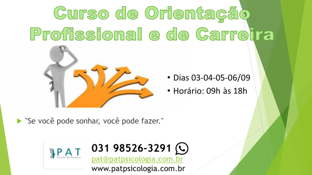 CURSO DE ORIENTAÇÃO PROFISSIONAL E DE CARREIRA