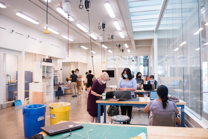 Wide angle of maker space.