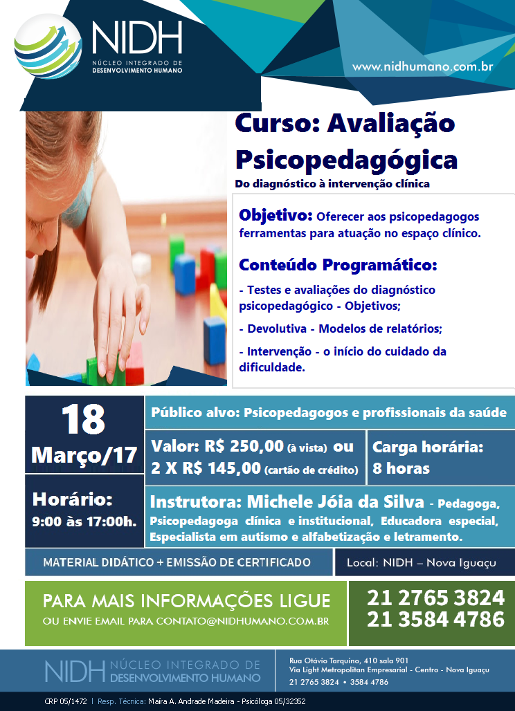 Curso: Avaliação Psicopedagógica - do diagnóstico à intervenção