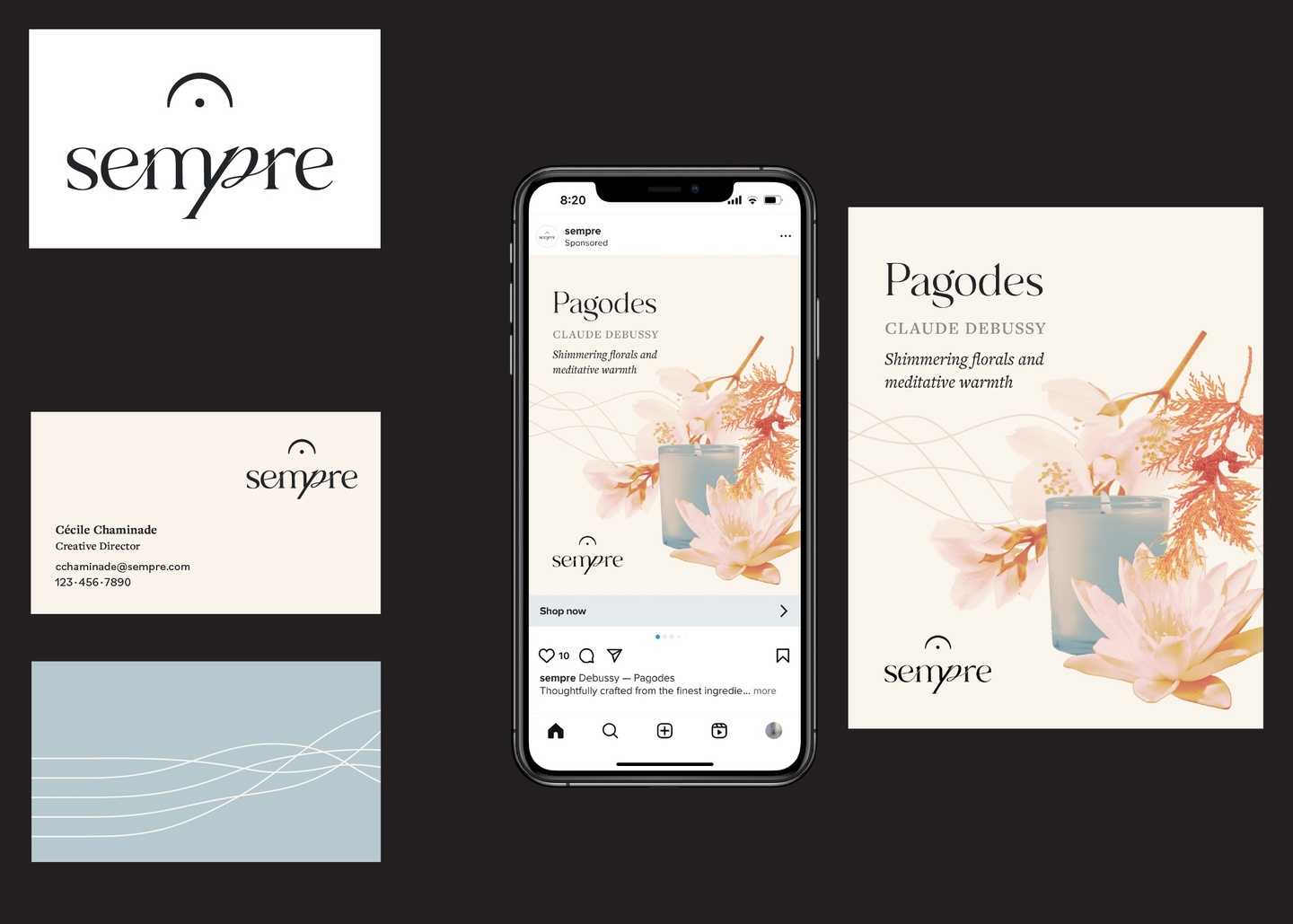 Visual branding for a scent diffuser company "sempre"