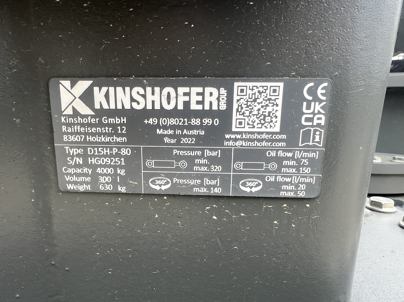 Photo of a 2022 Kinshofer D15H-P-80