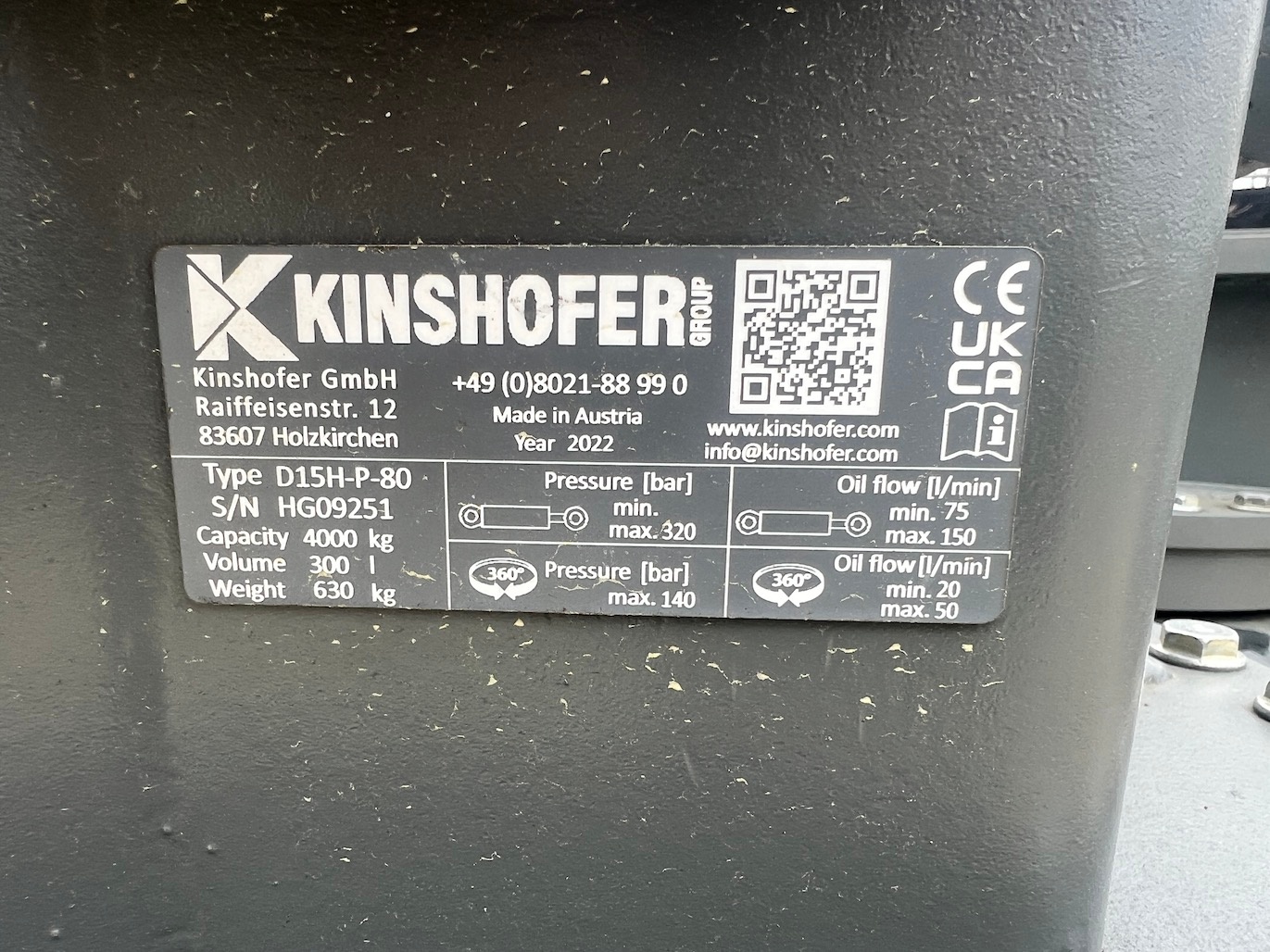 Used 2022 Kinshofer D15H-P-80 For Sale