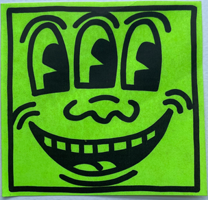 Keith Haring Pop Shop Sticker: 3 Eyed Smiling Face