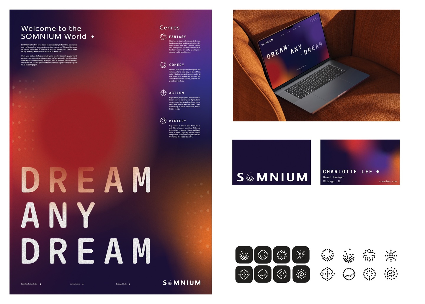 Visual branding for a program that allows you to choose what dreams you'd like to have