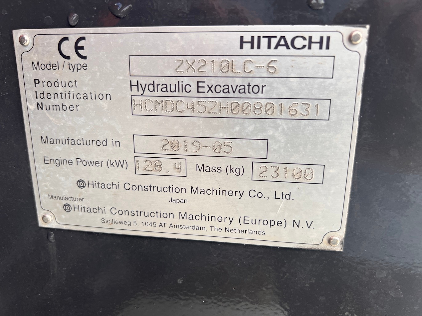 Used 2019 Hitachi ZX210LC-6 For Sale