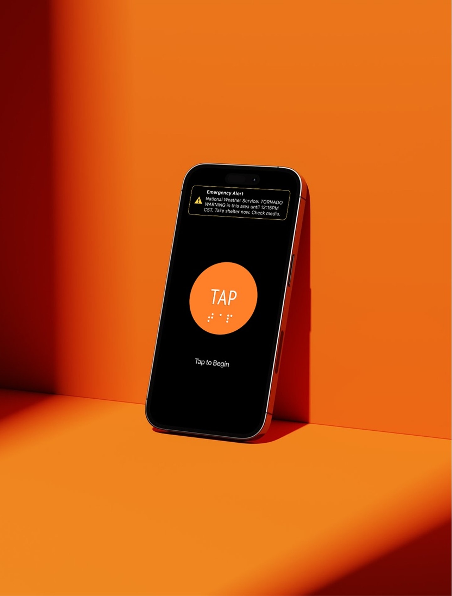 smart phone against orange background