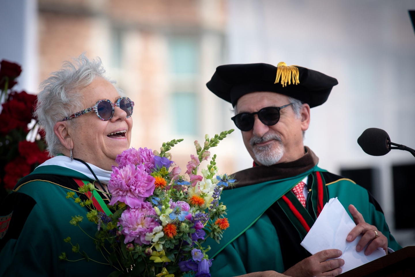 Georgia and dean Carmon at a WashU graduation event