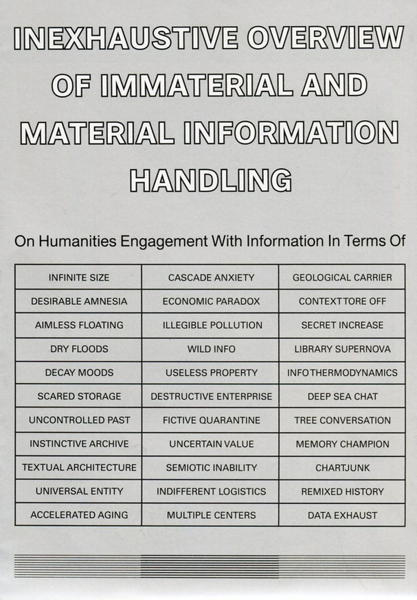 Inexhaustive Overview Of Immaterial And Material Information Handling