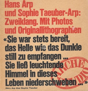 Hans Arp und Sophie Taeuber-Arp: Zweiklang. Mit Photos und Originallithographien