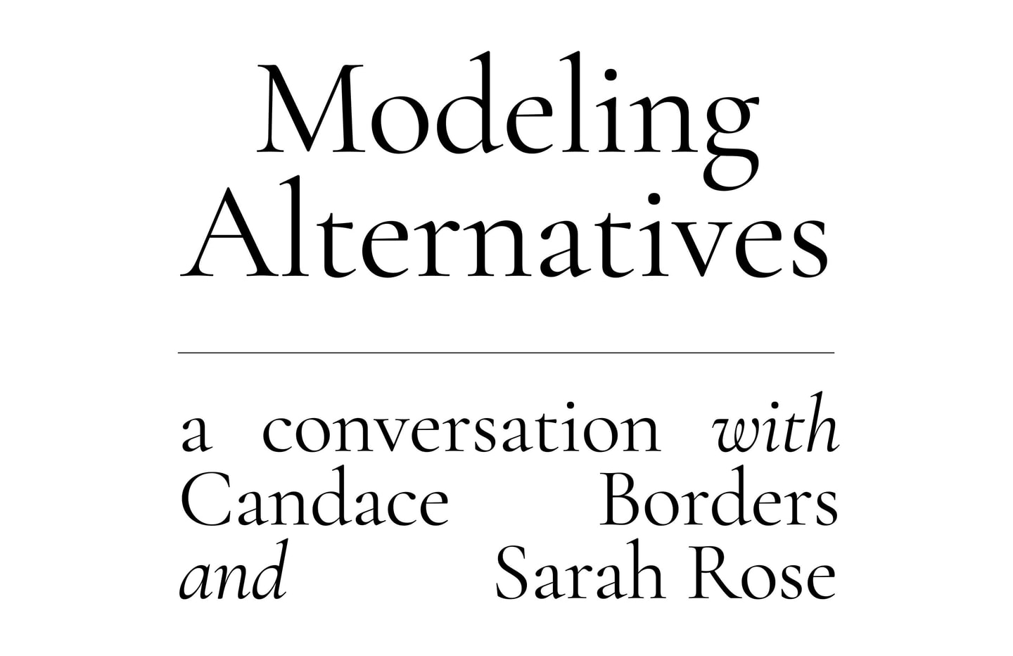 poster for Modeling Alternatives