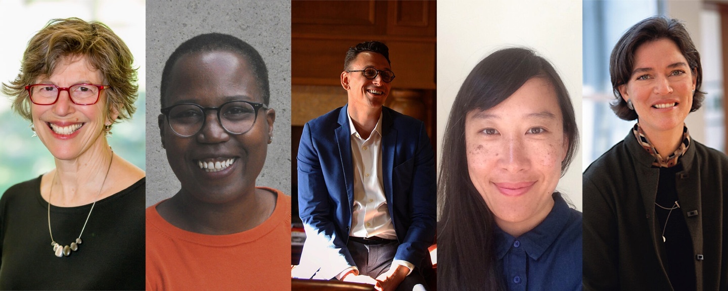 Row of five headshots of Mary Ann Lazarus, Shantel Blakely, Billy Fleming, Janette Kim, and Marsha Maytum.