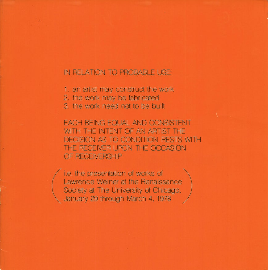 IN RELATION TO PROBABLE USE : 1. an artist may construct the work, 2. the work may be fabricated, 3. the work need not be built