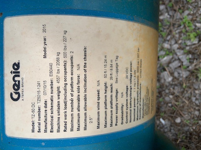 2015 Genie TZ50 For Sale - Aerial Titans Inc.