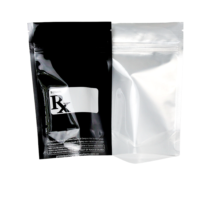 4.0" X 6.41" X 2.25" Clear/Black RX SB420 Disclaimer Printed Bag (1,000/Case)