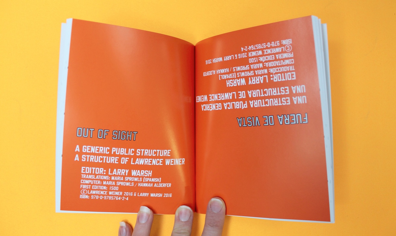 Lawrence Weiner Here To There De Aqui A Alla Printed Matter