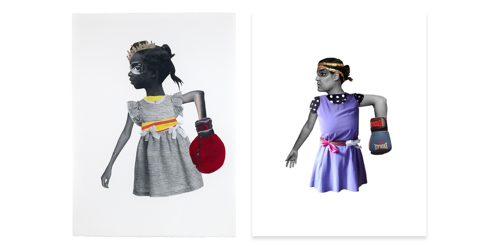 [Deborah Roberts' _Glass Castles_, 2017, mixed media on paper, 30 x 22 inches, Purchased with generous funding from Ann Schapps Schaffer ’62 and Melvyn S. Schaffer, 2017.52](https://tang.skidmore.edu/collection/artworks/543-glass-castles) re-created by Daesha Devon Harris (artist and Storytellers’ Visiting Fellow) and Olivia Arthen (Skidmore Storytellers' Fellow '21)