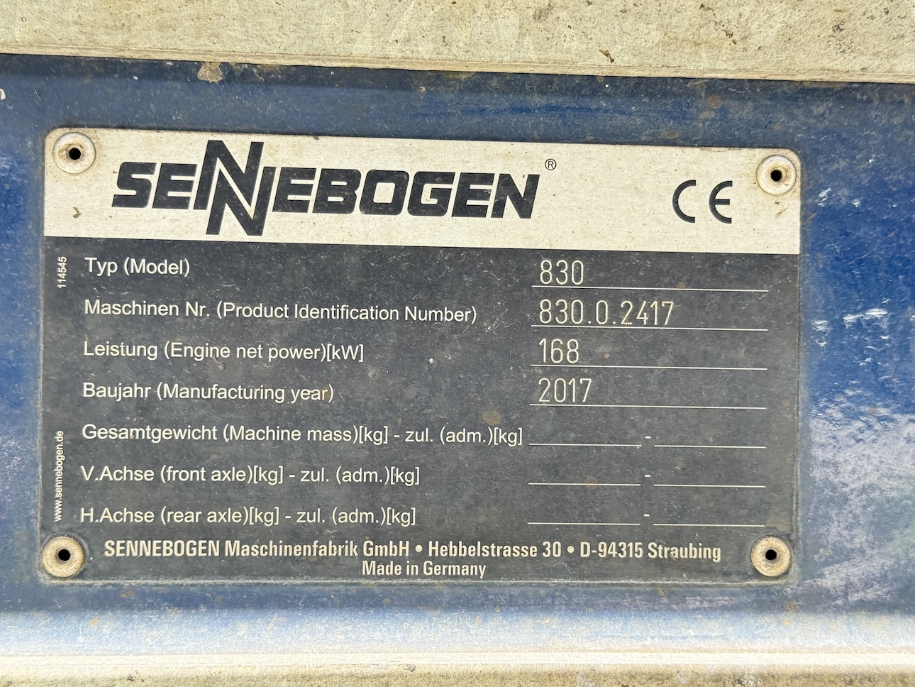 2017 Sennebogen 830E