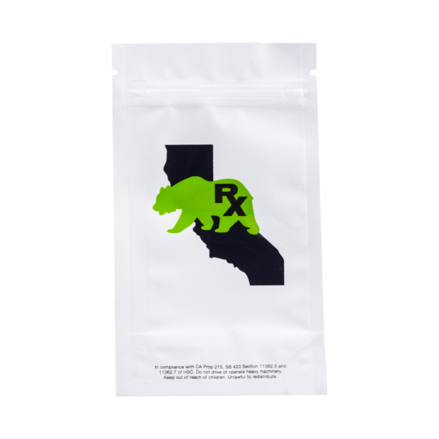 Quarter Ounce CA Bear Logo White/Clear Barrier Bags