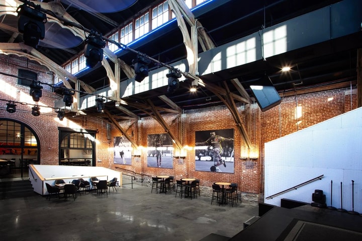 Interior view of music venue from the stage
