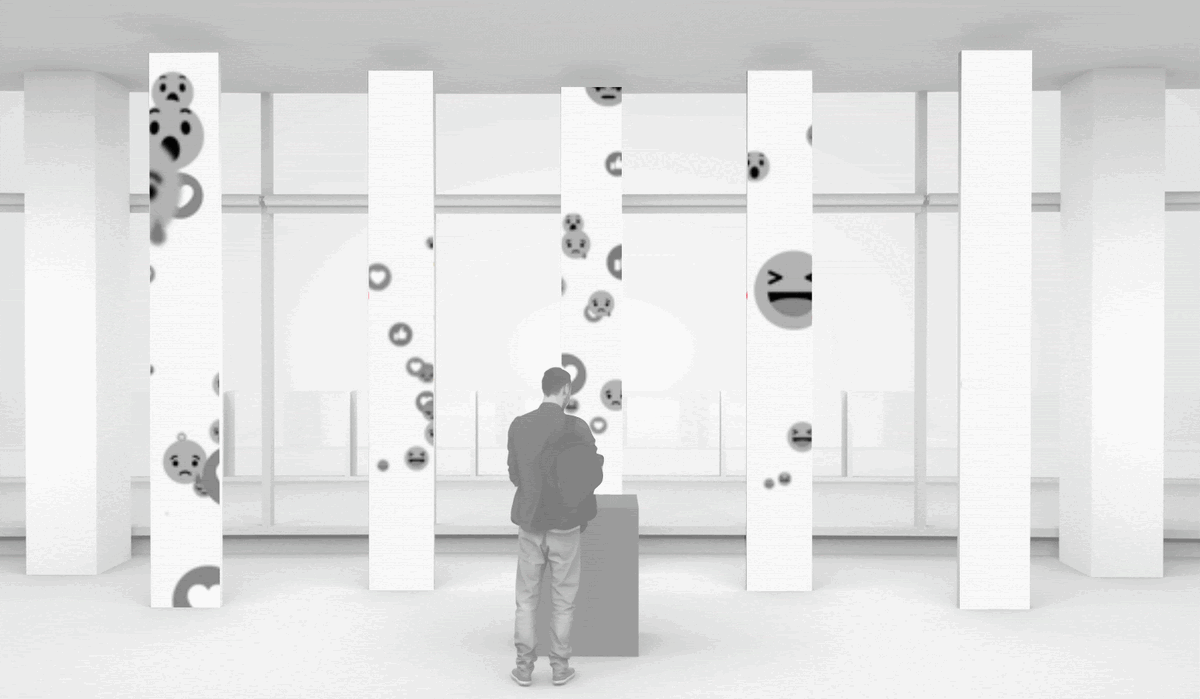 Colorless animation of emojis floating across the five pillars