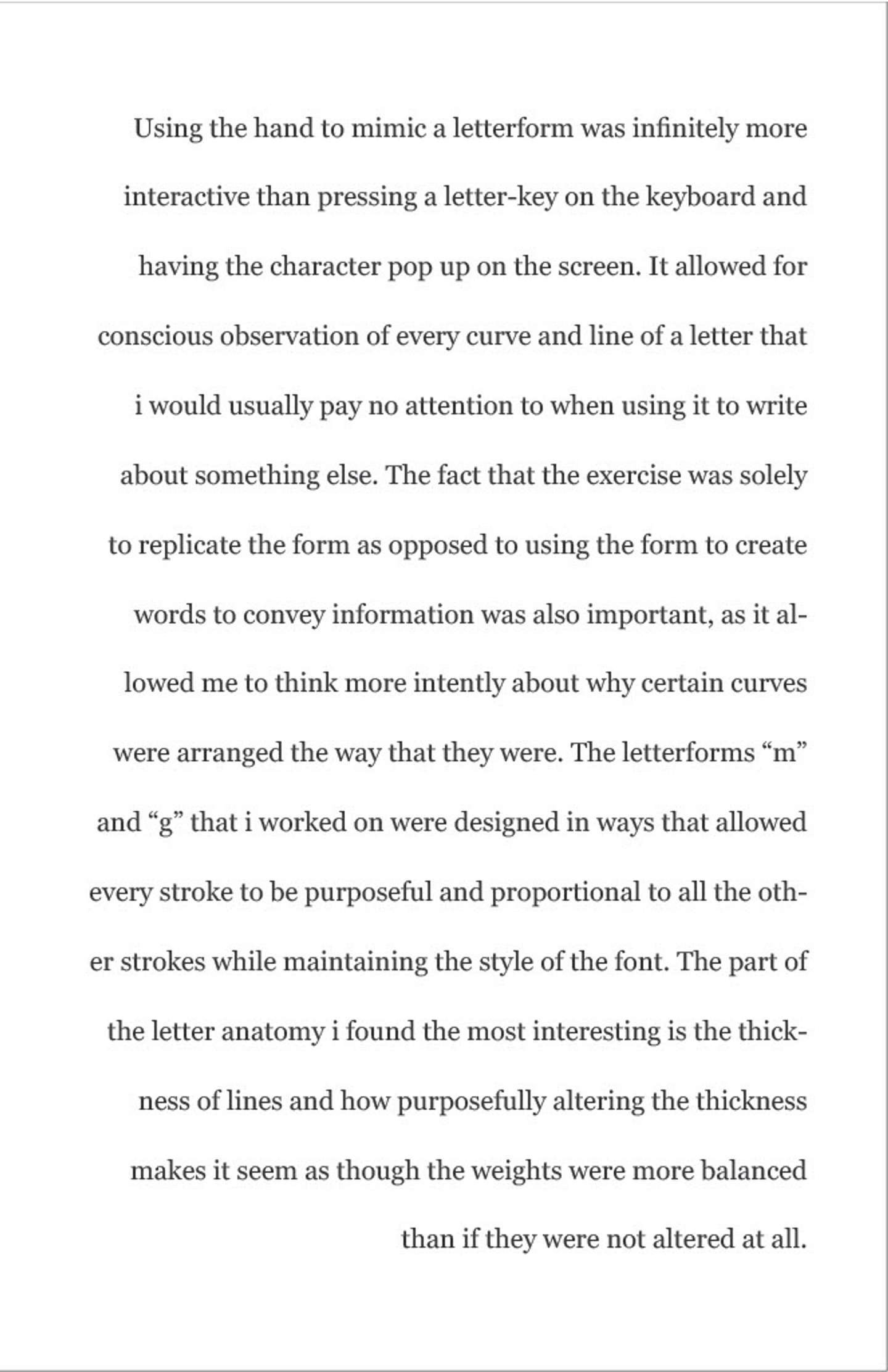 Letterform in layout