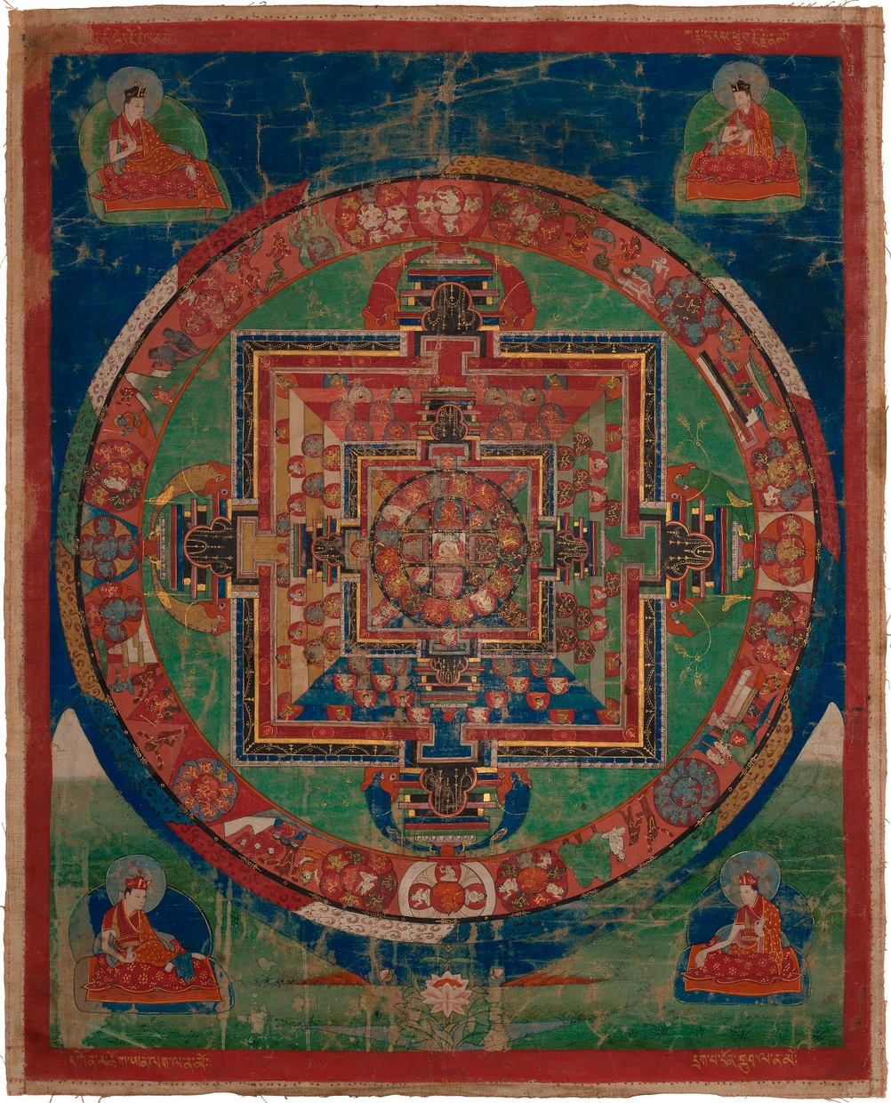 Unrecorded Tibetan artist, Mandala of the Luminous One, Nampar Nangdzé, 18th Century. Distemper on cloth. Frances Young Tang Teaching Museum at Skidmore College, Jack Shear Collection   
