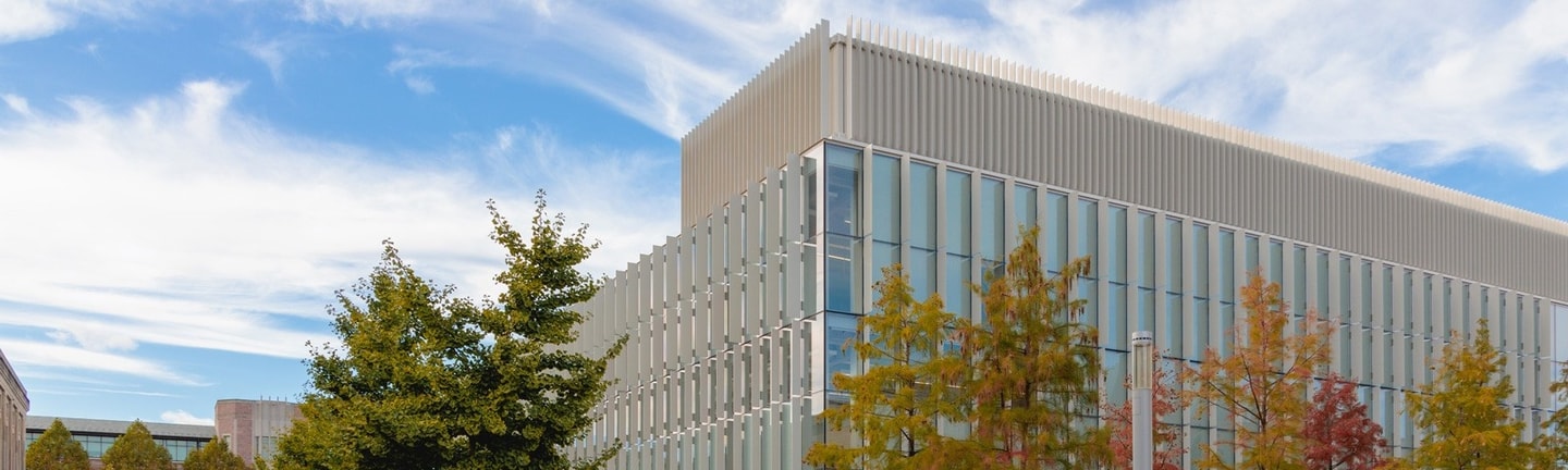 Exterior view of Anabeth and John Weil Hall, part of the Sam Fox School of Design & Visual Arts at WashU.