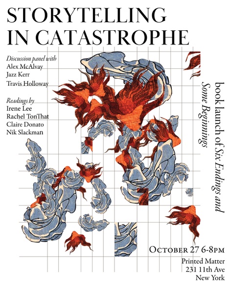Storytelling in Catastrophe, the launch of Six Endings and Some Beginnings by Oreades Press