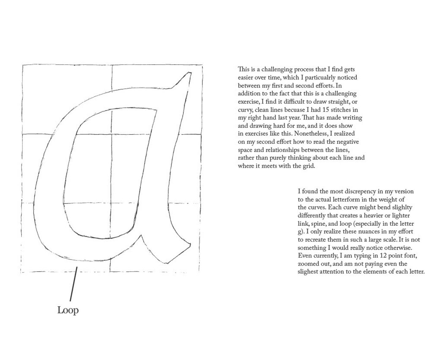 Letterform in layout