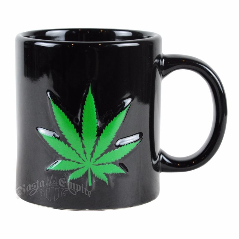 Marijuana Leaf Embossed 20 oz Mug
