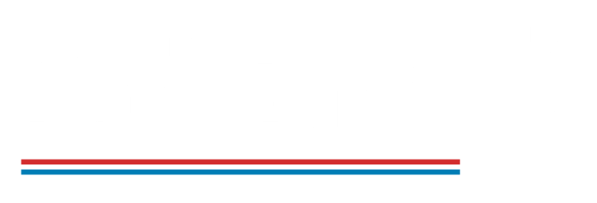 The National Endowment for the Arts logo, with the organization's name above two horizontal lines of blue and red ending in the URL arts.gov