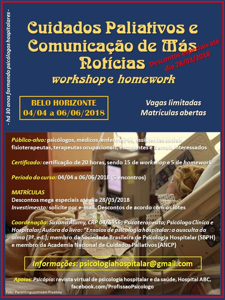 Cuidados Paliativos e Comunicação de Más Notícias chegando