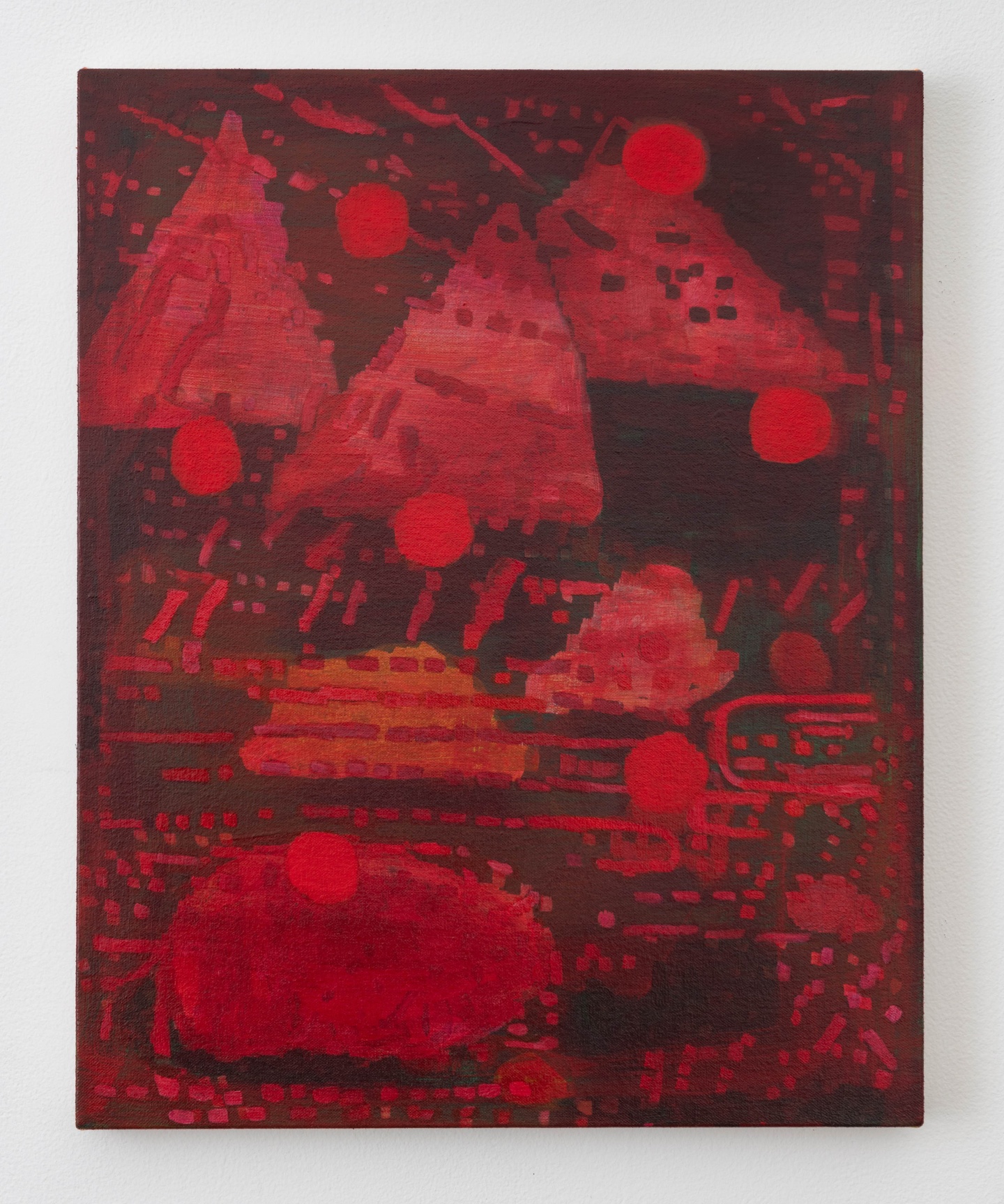 abstract image in red on dark background