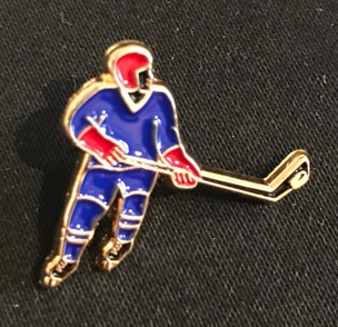 Black Hockey Player Pin