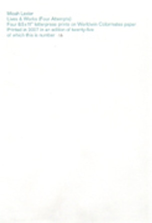 Lives & Works (Four Attempts)