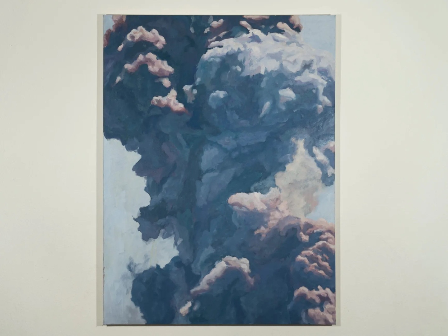 Oil painting of smoke cloud in blues and purples