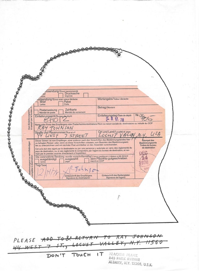 Untitled [Registered Letter Return Card]