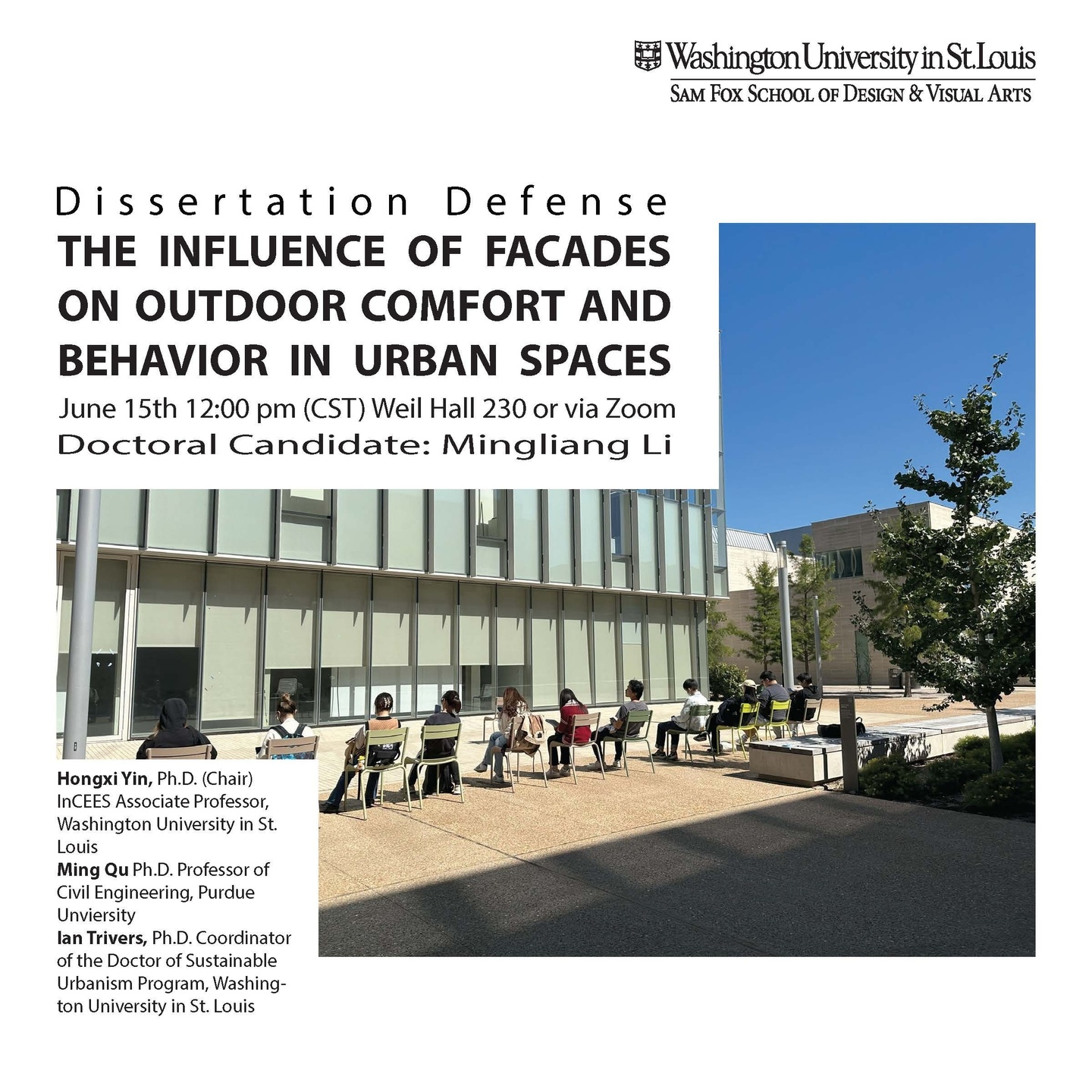 Poster for the dissertation poster, image of outdoor space