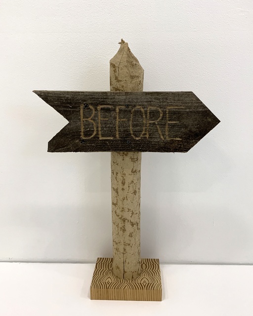 A wooden signpost with the word "BEFORE" pointing to the right, set against a white background.