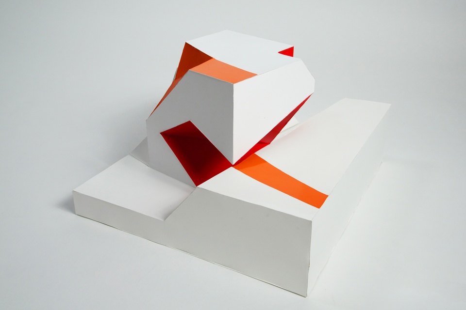 White and yellow paper sculpture