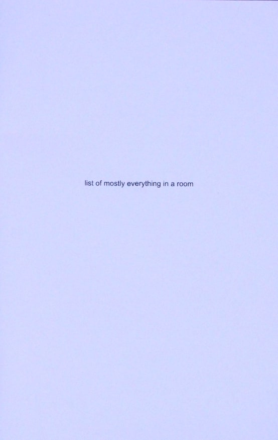 list of mostly everything in a room 